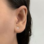 Brinco Estrela Zirconia Cristal 4x4mm Prata 925