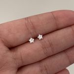 Brinco Estrela Zirconia Cristal 4x4mm Prata 925