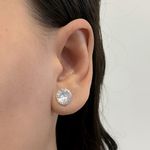 Brinco Solitario Zirconia 10mm Prata 925