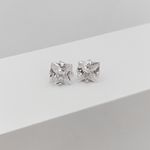 Brinco Prata Legítima 925 Quadrado Zirconia Cristal 8 milímetros