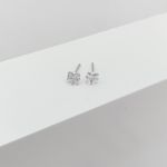 Brinco Carrê Zirconia Cristal 4x4mm Prata 925