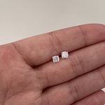 Brinco Carrê Zirconia Cristal 4x4mm Prata 925