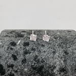 Brinco Carrê Zirconia Cristal 4x4mm Prata 925