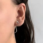 Brinco Prata Legitima 925 Cobra Lisa 