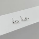 Brinco Prata Legitima 925 Cobra Lisa 1 Ponto Zirconia 