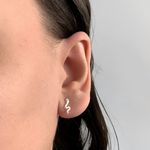 Brinco Prata Legitima 925 Cobra Lisa 1 Ponto Zirconia 