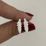 Brinco Prata Legitima 925 Pena Lisa 