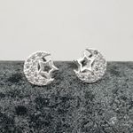 Brinco Prata Legitima 925 Lua e Estrela com Zirconia 