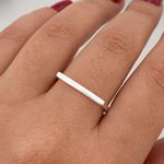 Anel Prata Legítima 925 com Topo Quadrado Liso