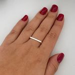 Anel Prata Legítima 925 com Topo Quadrado Liso