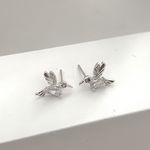 Brinco Prata Legitima 925 Beija Flor com Zirconia 