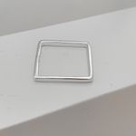 Anel Prata Legítima 925 Quadrado Liso Minimalista e Delicado