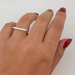Anel Prata Legítima 925 Quadrado Liso Minimalista e Delicado
