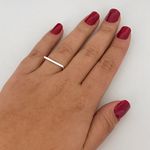 Anel Prata Legítima 925 Quadrado Liso Minimalista e Delicado