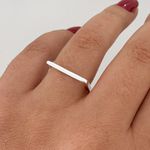 Anel Prata Legítima 925 Quadrado Liso Minimalista e Delicado