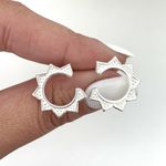 Brinco Prata Legítima 925 Flor Redonda Vazada