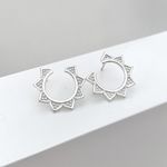 Brinco Prata Legítima 925 Flor Redonda Vazada