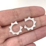 Brinco Prata Legítima 925 Flor Redonda Vazada