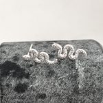 Brinco Prata Legitima 925 Cobra com Zirconia 