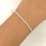 Bracelete Prata Legitima 9225 Fio Quadrado 1mm Liso 