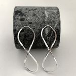 Brinco Argola Prata Legítima Infinito Fio Quadrado 5 cm Tamanho G Fecho Encaixe