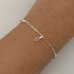 Pulseira Prata Legítima 925 com 5 Gotas de Zirconia Rosa Claro 