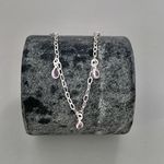 Pulseira Prata Legítima 925 com 5 Gotas de Zirconia Rosa Claro 