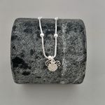 Pulseira Prata Legítima Infantil Bolinha com Pingente Urso 14 centímetros