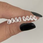 Brinco Prata Legítima 925 Gotas com Zirconia Cristal