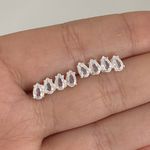 Brinco Prata Legítima 925 Gotas com Zirconia Cristal