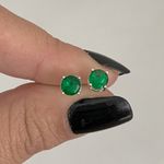 Brinco Solitário Zircônia Verde Esmeralda Prata 925