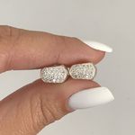 Brinco Prata Legítima 925 Argola Abaulado com Zirconia 