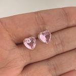 Brinco Zircônia Coração Rosa Prata 925