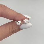 Brinco Prata Legítima 925 Love com Coraçao com Zirconia 