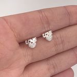 Brinco Prata Legítima 925 Love com Coraçao com Zirconia 