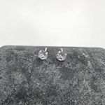 Brinco Prata Legítima 925 Baby 5mm Zirconia Roxa 