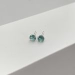 Brinco Prata Legítima 925 Baby 5mm Zirconia Verde 