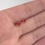 Brinco Prata Legítima 925 Baby 5mm Zirconia Vermelha 