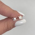 Brinco Prata Legítima 925 Coroa Com Zircônia Infantil 