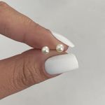 Brinco Prata Legítima 925 Perola 4mm 