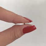 Brinco Prata 925 Argola uma Fileira Zirconia Cristal Pequena 