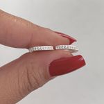 Brinco Prata 925 Argola uma Fileira Zirconia Cristal Media 