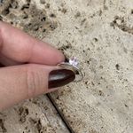 Anel Solitário Prata Legítima 925 Zirconia Rosa Claro 5 milímetros 