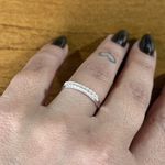 Anel Aparador Prata Legítima 925 Meia Aliança Zirconia Cristal