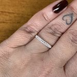 Anel Aparador Prata Legítima 925 Meia Aliança Zirconia Cristal