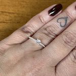 Anel Prata Legitimo 925 Meia Aliança com Zirconia 3 milímetros Cristal 