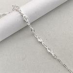 Pulseira Prata Legítima 925 5 Zirconias Navete Cristal