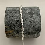 Pulseira Prata Legítima 925 5 Zirconias Navete Cristal