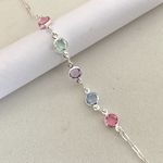 Pulseira Prata Legítima 925 com Zirconias Coloridas 