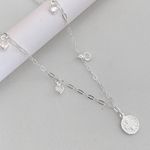 Choker Colar Prata Legítima 925 Medalha São Bento e Zirconia Coração 